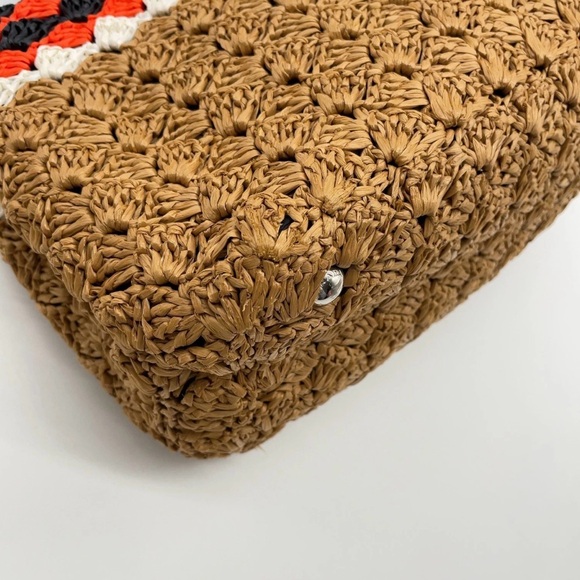 Prada Canapa Raffia Straw Tricolor Handbag W/Dustbag - Picture 9 of 16